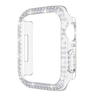 Double-Row Diamond PC Watch Case For Apple Watch Series 9 / 8 / 7 41mm(Transparent)
