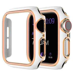Two-color Electroplating PC Watch Case For Apple Watch Series 6&SE&5&4 40mm(White Rose Gold)