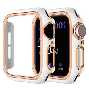 Two-color Electroplating PC Watch Case For Apple Watch Series 6&SE&5&4 44mm(White Rose Gold)