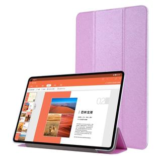 For Huawei MatePad Pro 10.8 inch Silk Texture Horizontal Flip Leather Case with Three-folding Holder(Light Purple)