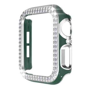 Double-Row Diamond Two-color Electroplating PC Watch Case For Apple Watch Series 6&SE&5&4 44mm(Green+Silver)