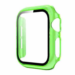 Translucent PC+Tempered Glass Watch Case For Apple Watch Series 6&SE&5&4 44mm(Transparent Green)
