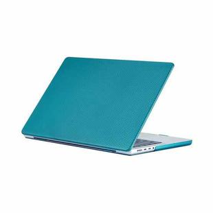 Carbon Fiber Textured Plastic Laptop Protective Case For MacBook Pro 13.3 inch A1706 / A1708 / A1989 / A2159 / A2338(Dark Cyan)