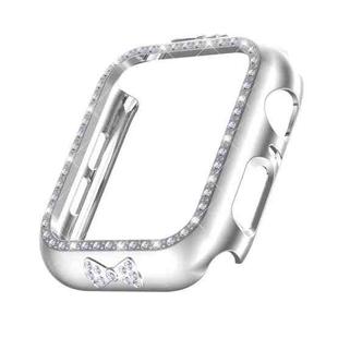 Bow-knot Diamond PC Watch Case For Apple Watch Series 6&SE&5&4 40mm(Silver)