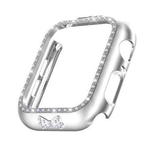 Bow-knot Diamond PC Watch Case For Apple Watch Series 6&SE&5&4 44mm(Silver)