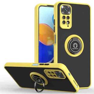 For Xiaomi Redmi Note 11 Pro 4G / 5G Q Shadow 1 Series TPU + PC Phone Case with Ring Holder(Yellow)