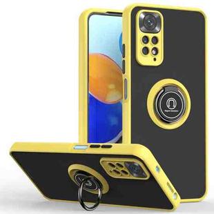 For Xiaomi Redmi Note 11 Global Q Shadow 1 Series TPU + PC Phone Case with Ring Holder(Yellow)