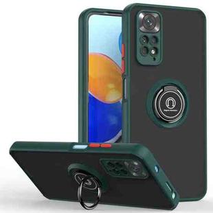 For Xiaomi Redmi Note 11 Global Q Shadow 1 Series TPU + PC Phone Case with Ring Holder(Dark Green)