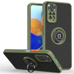 For Xiaomi Redmi Note 11 Global Q Shadow 1 Series TPU + PC Phone Case with Ring Holder(Green)