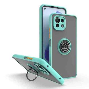 For Xiaomi Mi 11 Lite Q Shadow 1 Series TPU + PC Phone Case with Ring Holder(Blue)