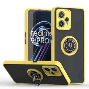 For OPPO Realme 9 Pro Q Shadow 1 Series TPU + PC Phone Case with Ring Holder(Yellow)
