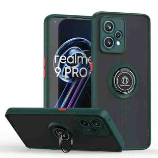 For OPPO Realme 9 Pro Q Shadow 1 Series TPU + PC Phone Case with Ring Holder(Dark Green)
