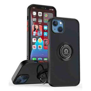 For iPhone 13 Q Shadow 1 Series TPU + PC Phone Case with Ring Holder(Black+Red)