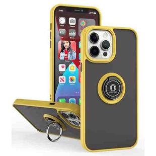 For iPhone 13 Pro Max Q Shadow 1 Series TPU + PC Phone Case with Ring Holder (Yellow)