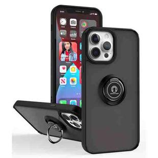 For iPhone 13 Pro Max Q Shadow 1 Series TPU + PC Phone Case with Ring Holder (Black+Black)