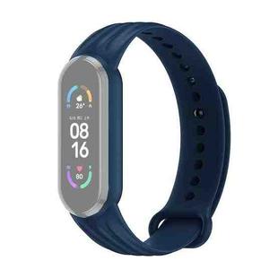 For Xiaomi Mi Band 6 / 5 Willow Texture Silicone Watch Band(Midnight Blue)