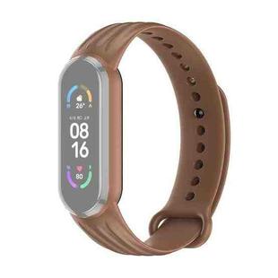 For Xiaomi Mi Band 6 / 5 Willow Texture Silicone Watch Band(Brown)