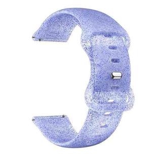 For Samsung Galaxy Watch Active Butterfly Buckle Silicone Watch Band(Blue Glitter)