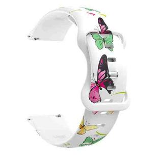 For Samsung Galaxy Watch Active Printing Butterfly Buckle Silicone Watch Band(Colorful Butterflies)