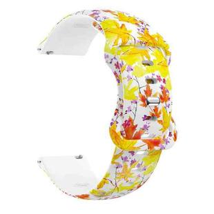 For Samsung Galaxy Watch Active Printing Butterfly Buckle Silicone Watch Band(Maple Leaf)