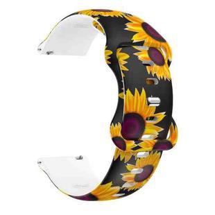 For Samsung Galaxy Watch Active Printing Butterfly Buckle Silicone Watch Band(Sunflower)