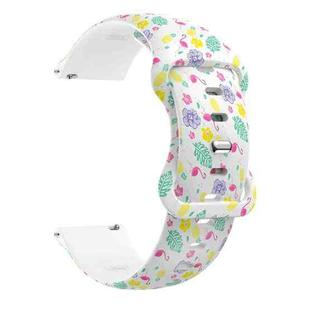 For Samsung Galaxy Watch Active Printing Butterfly Buckle Silicone Watch Band(Flamingo)