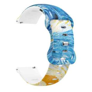 For Samsung Galaxy Watch Active Printing Butterfly Buckle Silicone Watch Band(Starry Sky)