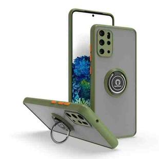 For Samsung Galaxy S20+ 5G Q Shadow I Ring Kickstand PC and TPU Hybrid Phone Case(Green)