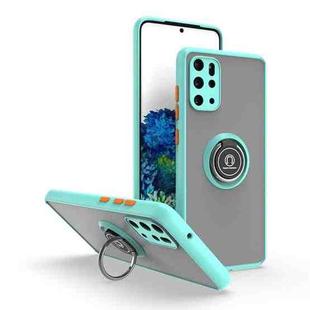 For Samsung Galaxy S20+ 5G Q Shadow I Ring Kickstand PC and TPU Hybrid Phone Case(Sky Blue)