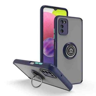 For Samsung Galaxy A03s 164mm Q Shadow I Ring Kickstand PC and TPU Hybrid Phone Case(Royal Blue)