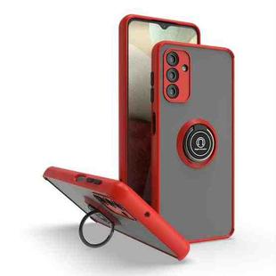 For Samsung Galaxy A13 5G Q Shadow I Ring Kickstand PC and TPU Hybrid Phone Case(Red)
