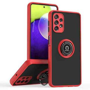 For Samsung Galaxy A32 5G Q Shadow I Ring Kickstand PC and TPU Hybrid Phone Case(Red)