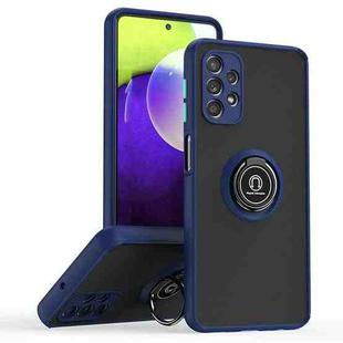 For Samsung Galaxy A32 5G Q Shadow I Ring Kickstand PC and TPU Hybrid Phone Case(Royal Blue)