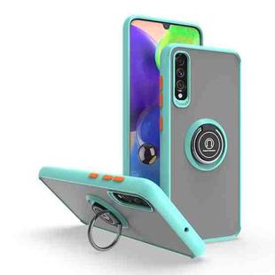 For Samsung Galaxy A70 / A70s Q Shadow I Ring Kickstand PC and TPU Hybrid Phone Case(Sky Blue)