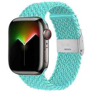 Nylon Braid Watch Band For Apple Watch Series 9&8&7 41mm / SE 3&SE 2&6&SE&5&4 40mm / 3&2&1 38mm(Starlight Water Blue)