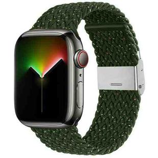 Nylon Braid Watch Band For Apple Watch Ultra 49mm&Watch Ultra 2 49mm / Series 9&8&7 45mm / SE 3&SE 2&6&SE&5&4 44mm / 3&2&1 42mm(Starlight Olive Green)