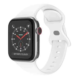 Butterfly Buckle Silicone Watch Band, Size: S For Apple Watch Series 9&8&7 41mm / SE 3&SE 2&6&SE&5&4 40mm / 3&2&1 38mm(White)
