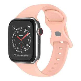 Butterfly Buckle Silicone Watch Band, Size: S For Apple Watch Series 9&8&7 41mm / SE 3&SE 2&6&SE&5&4 40mm / 3&2&1 38mm(Retro Rose)
