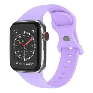 Butterfly Buckle Silicone Watch Band, Size: S For Apple Watch Series 9&8&7 41mm / SE 3&SE 2&6&SE&5&4 40mm / 3&2&1 38mm(Purple)