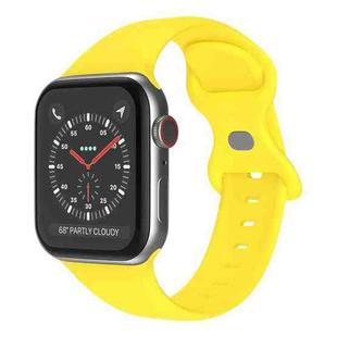 Butterfly Buckle Silicone Watch Band, Size: S For Apple Watch Series 9&8&7 41mm / SE 3&SE 2&6&SE&5&4 40mm / 3&2&1 38mm(Yellow)