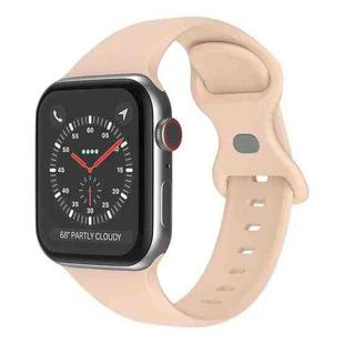 Butterfly Buckle Silicone Watch Band, Size: S For Apple Watch Ultra 49mm&Watch Ultra 2 49mm / Series 9&8&7 45mm / SE 3&SE 2&6&SE&5&4 44mm / 3&2&1 42mm(Pink)