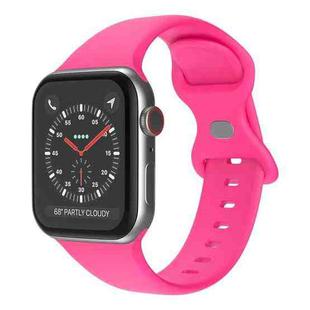 Butterfly Buckle Silicone Watch Band, Size: S For Apple Watch Ultra 49mm&Watch Ultra 2 49mm / Series 9&8&7 45mm / SE 3&SE 2&6&SE&5&4 44mm / 3&2&1 42mm(Barbie Pink)
