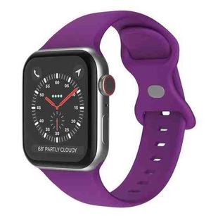 Butterfly Buckle Silicone Watch Band, Size: S For Apple Watch Ultra 49mm&Watch Ultra 2 49mm / Series 9&8&7 45mm / SE 3&SE 2&6&SE&5&4 44mm / 3&2&1 42mm(Dark Purple)