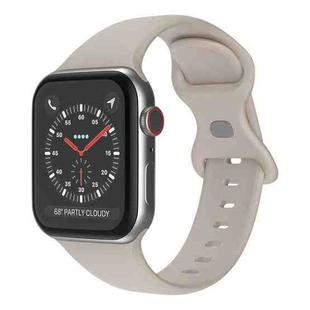 Butterfly Buckle Silicone Watch Band, Size: L For Apple Watch Series 8&7 41mm / SE 2&6&SE&5&4 40mm / 3&2&1 38mm(Rock Grey)