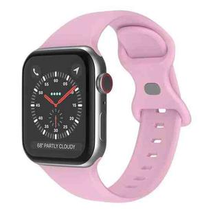Butterfly Buckle Silicone Watch Band, Size: L For Apple Watch Series 8&7 41mm / SE 2&6&SE&5&4 40mm / 3&2&1 38mm(Lavender)