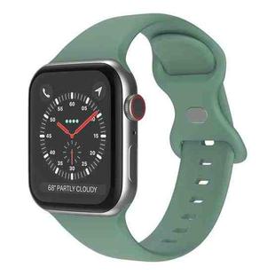 Butterfly Buckle Silicone Watch Band, Size: L For Apple Watch Ultra 49mm / Series 8&7 45mm / SE 2&6&SE&5&4 44mm / 3&2&1 42mm(Pine Needle Green)