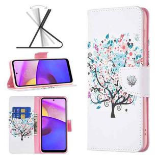 For Motorola Moto E40 / E30 Colored Drawing Pattern Leather Phone Case(Tree)