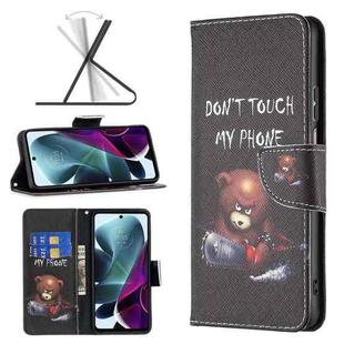 For Motorola Moto G200 5G / Edge S30 5G Colored Drawing Pattern Leather Phone Case(Bear)