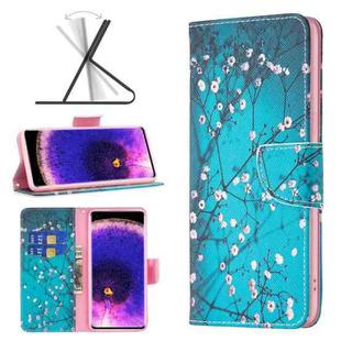 For OPPO Find X5 Colored Drawing Pattern Leather Phone Case(Plum Blossom)