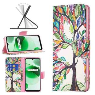 For OPPO Realme C35 Colored Drawing Pattern Leather Phone Case(Tree Life)